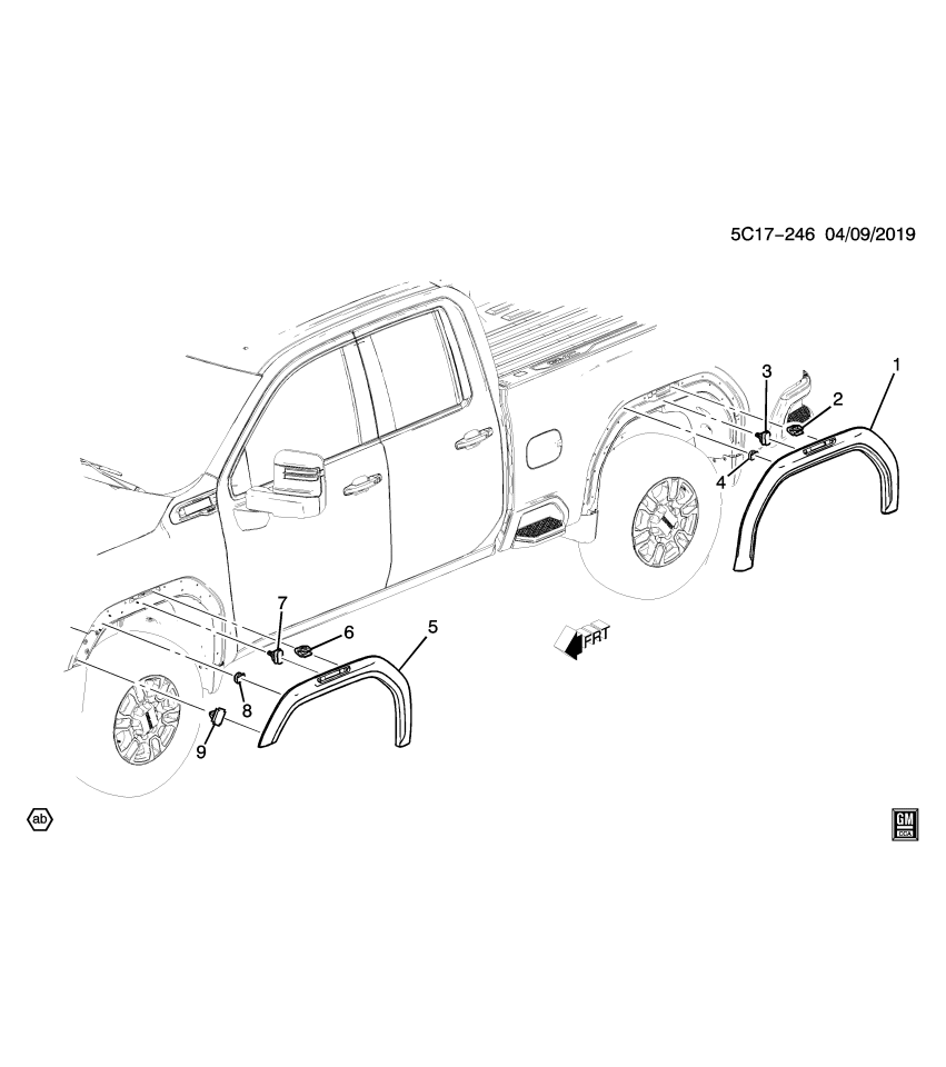 GM 86507836 Molding, Front Fender And Body Ornamentation, Black