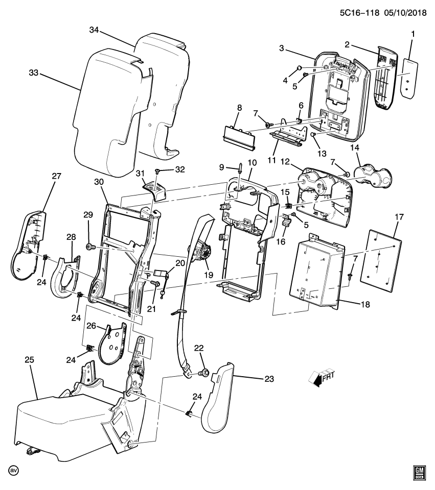 GM 84241210 Bezel, Seat Belt