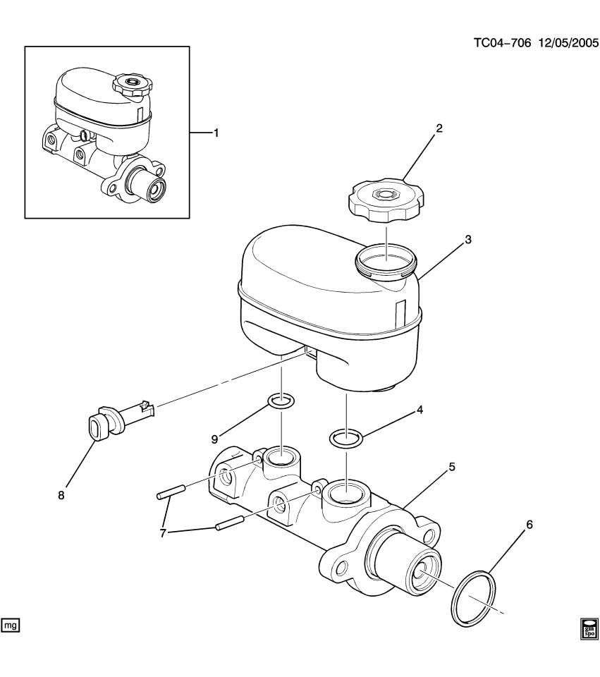 GM 19432749 Cylinder, Brake Master Cylinder