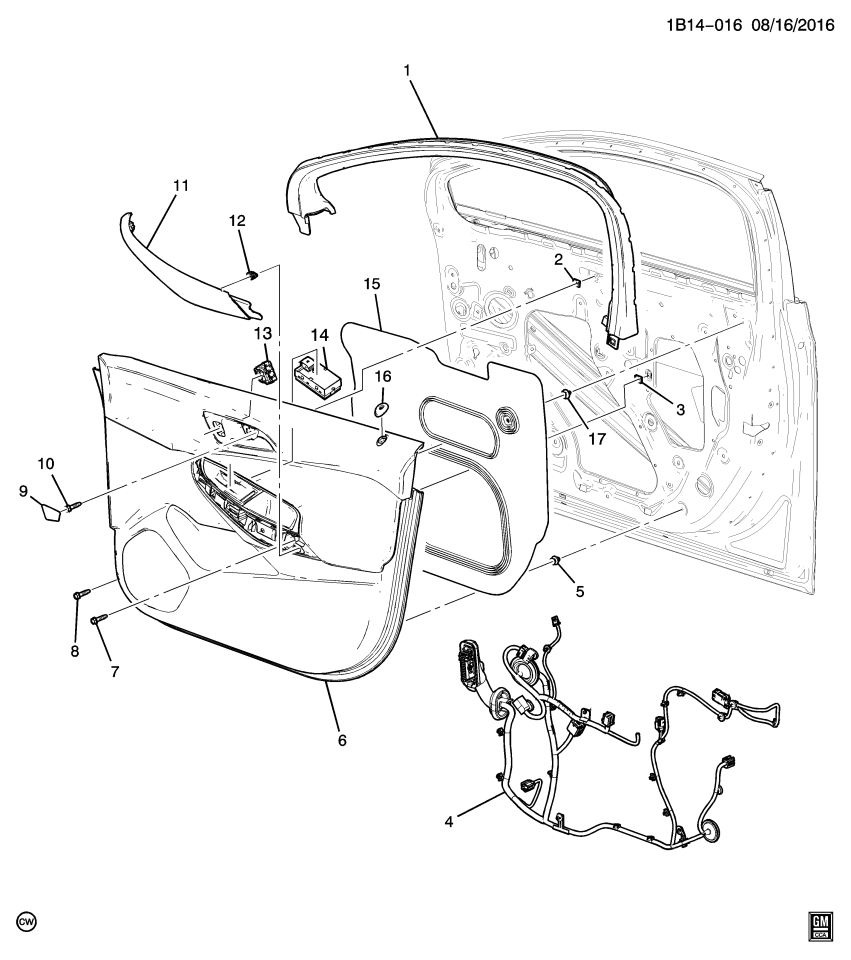 GM 42692416 Trim, Front Door Trim