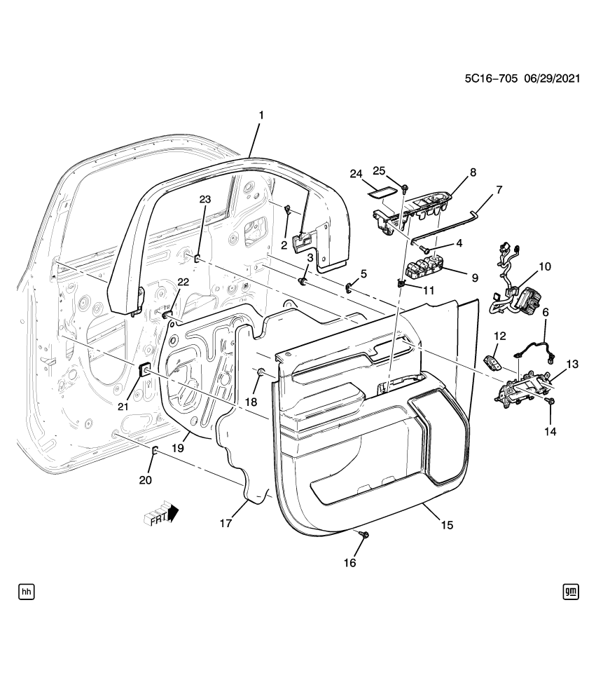 GM 85614400 Trim, Door Trim/Access, Front