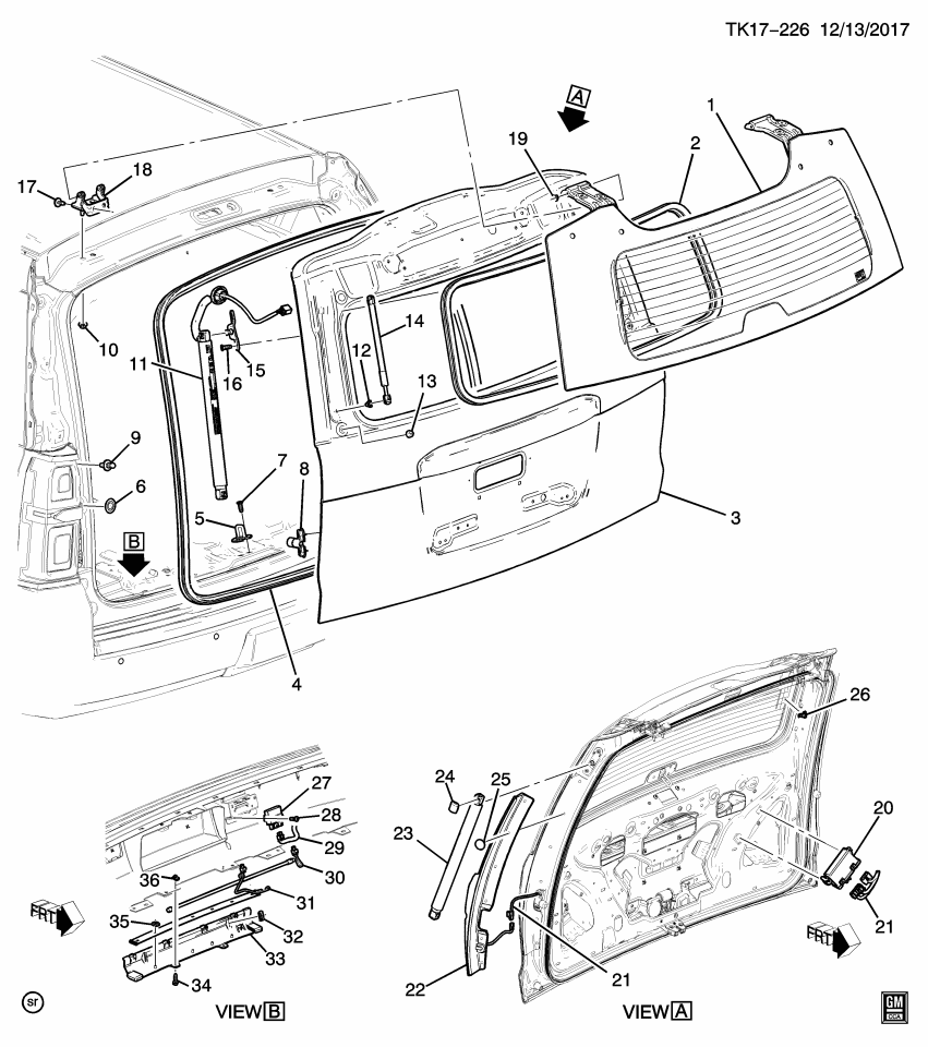 GM 23391076 Window, Upper End Gate, Rear