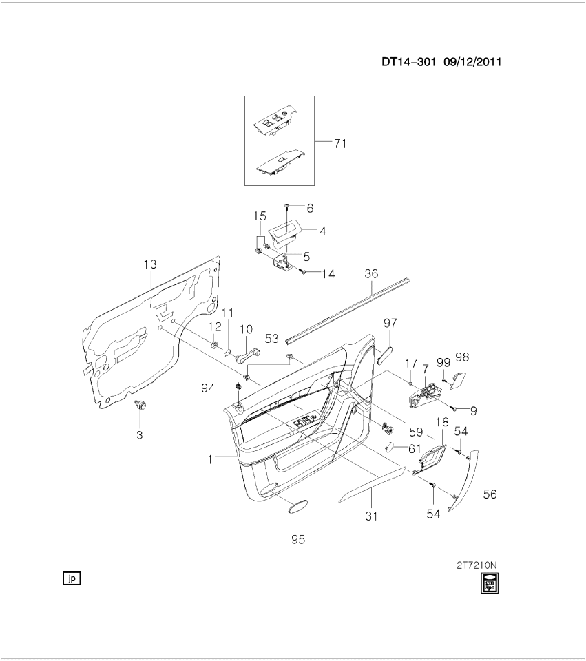 GM 96863347 Bracket, Door Lock Inside Handle