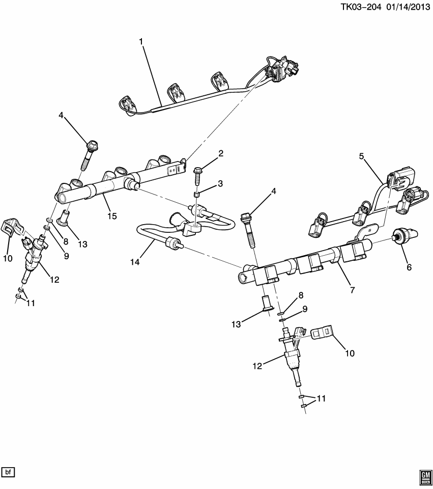 GM 12729463 Rail, Fuel Injection