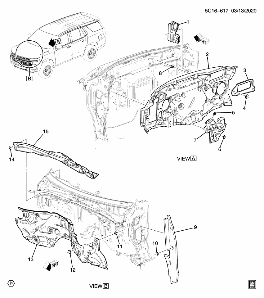 GM 84272989 Insulator, Cowl And Dash Panel, Upper Outer