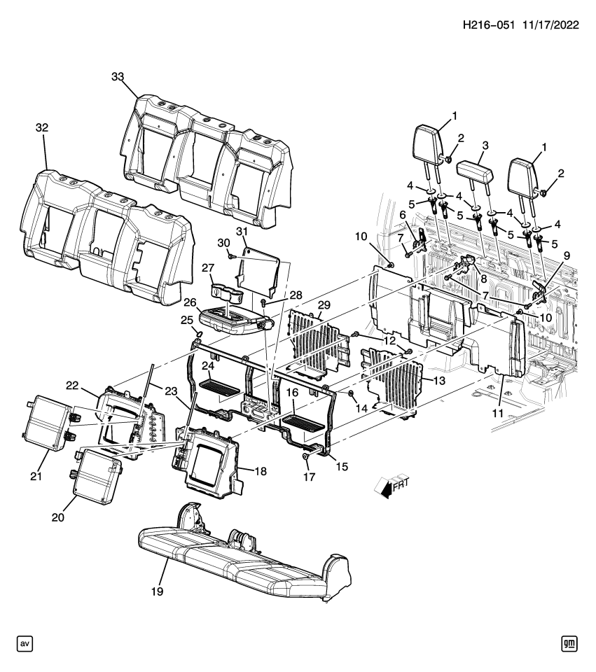 GM 84554073 Pad, Seat Back Cushion, Rear