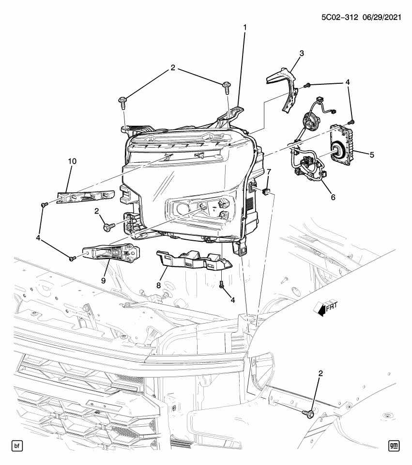 GM 87828579 Headlamp, Capsule/Headlamp/Fog Lamp, Front