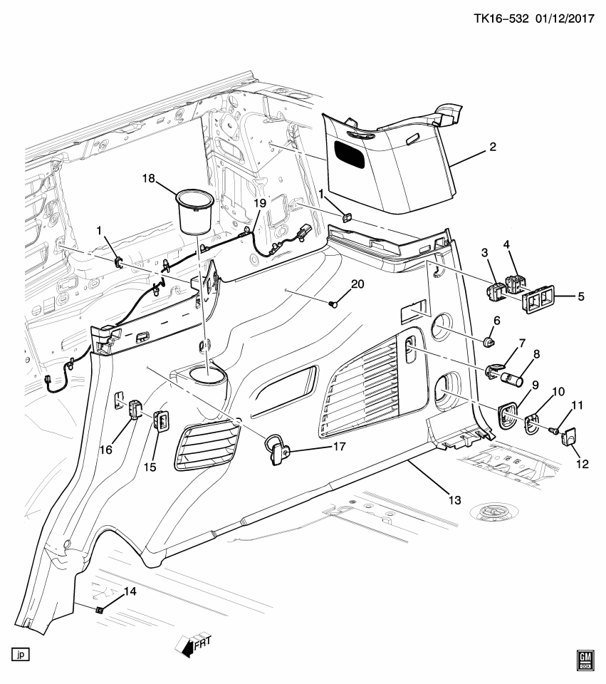 GM 84154571 Holder, Body Interior Trim
