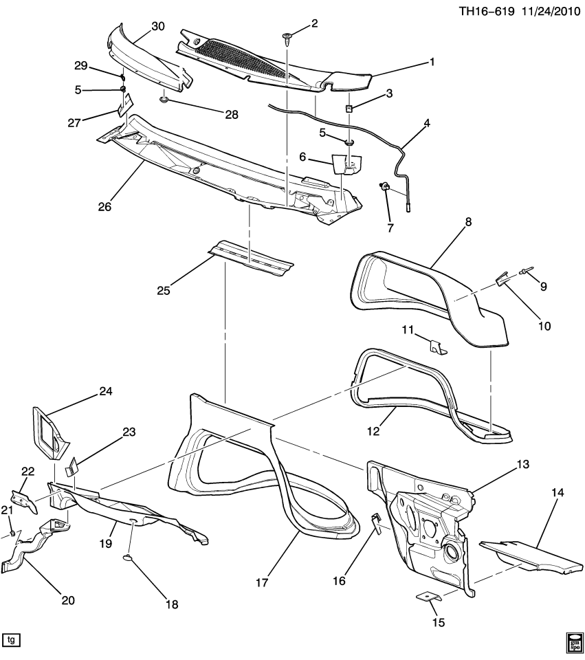 GM 15096927 Bracket, Engine Compartment Cover, Lower