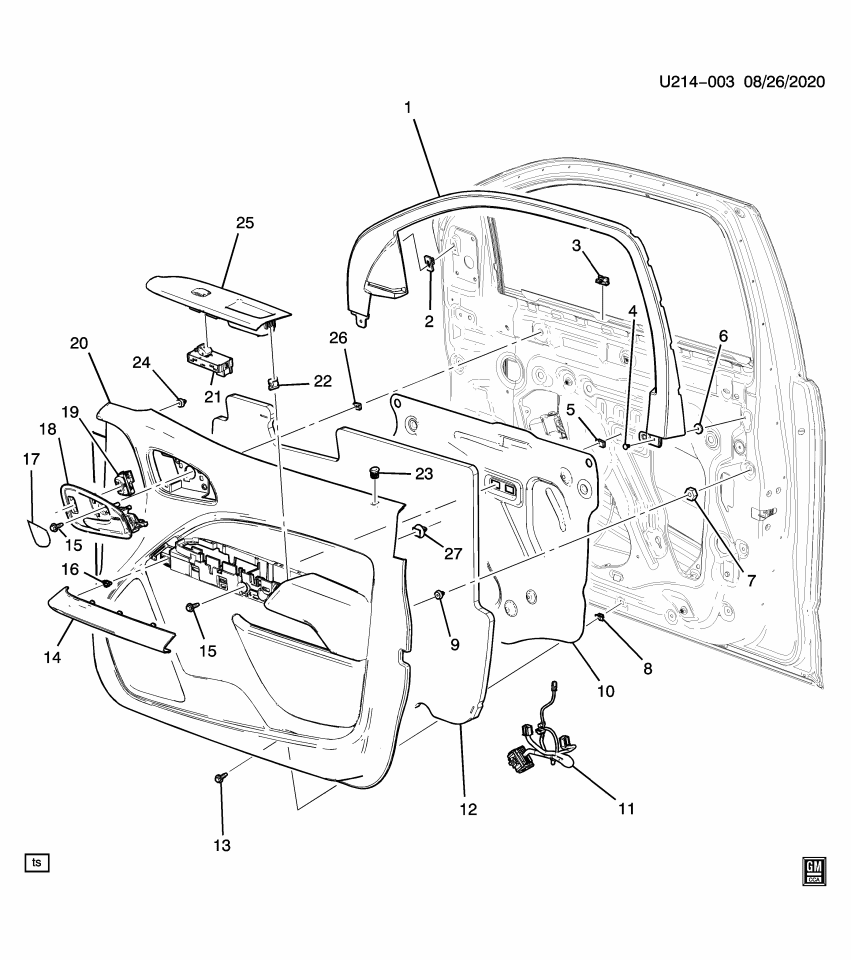 GM 84955993 Harness, Door Window, Front
