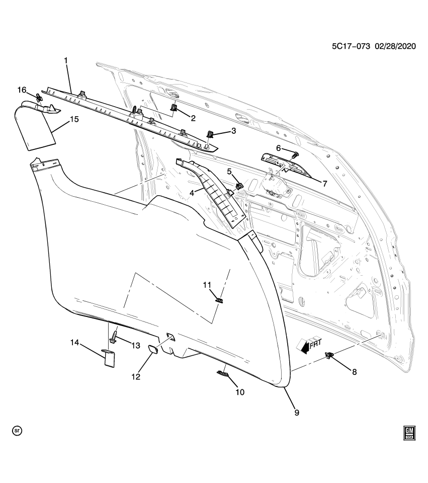 GM 84679322 Panel, End Gate Top And Bottom, Lower Driver Side