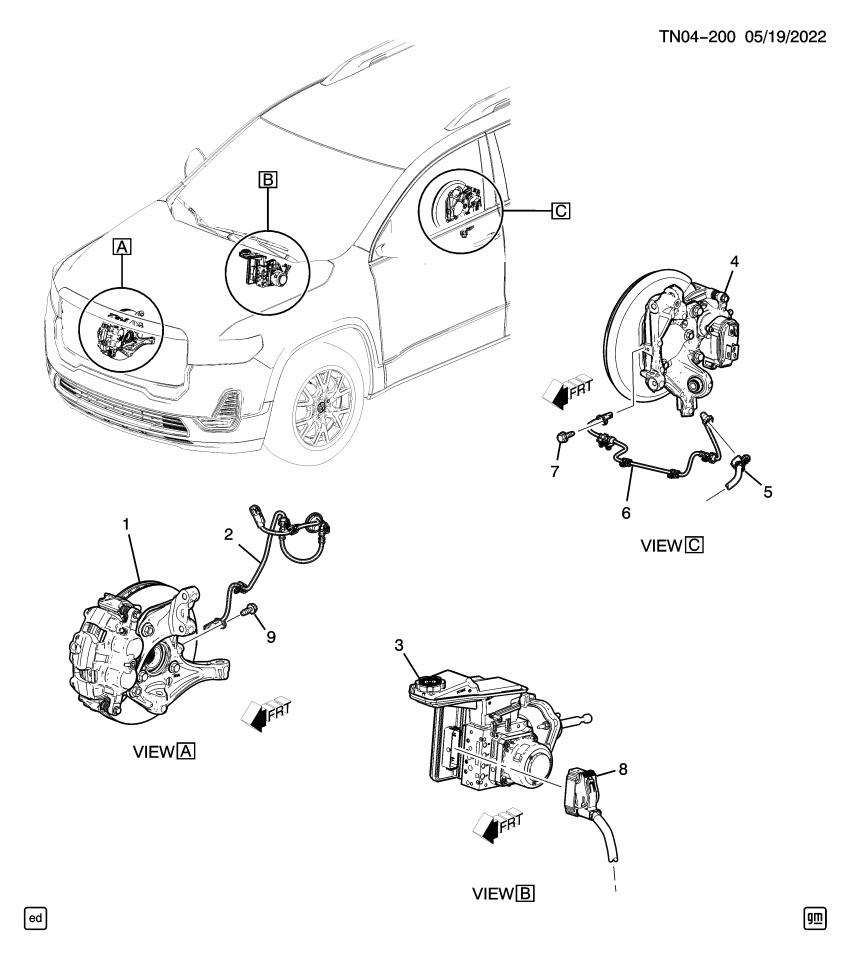 GM 86785200 Sensor, Electronic Brake Control, Front