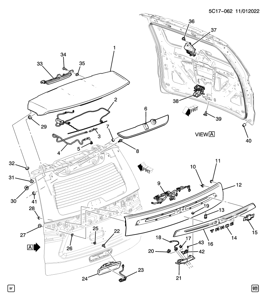 GM 13545255 Bracket, Head Up Display & Rear View Camera