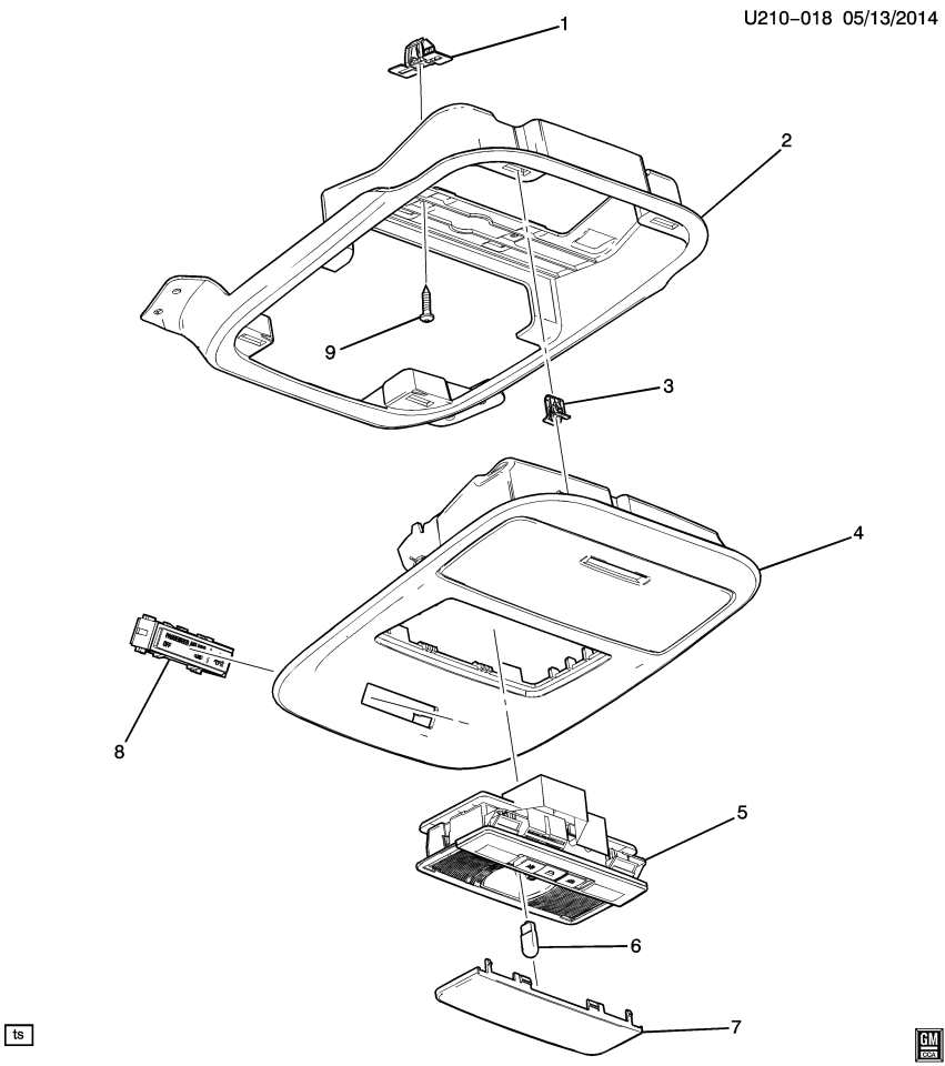 GM 84112681 Console, Overhead Console