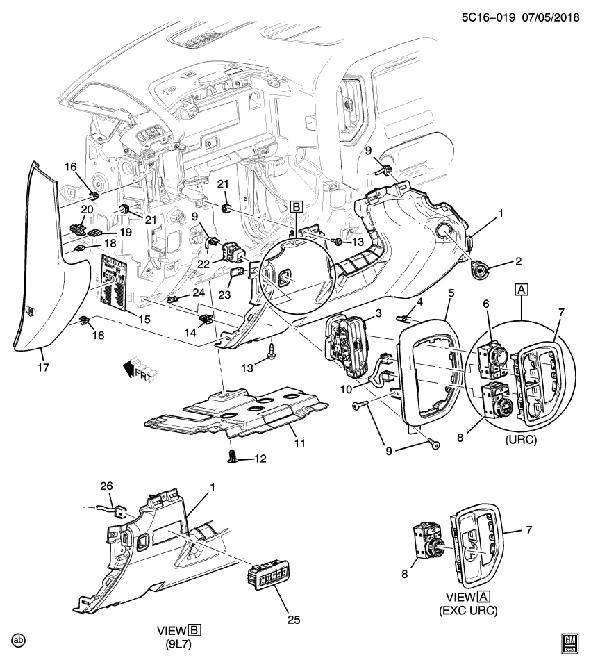 GM 84726943 Switch Package, Electronic Brake Control