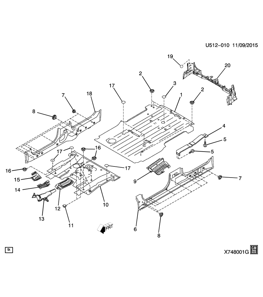 GM 19316794 Insulator, Floor Pan, Rear