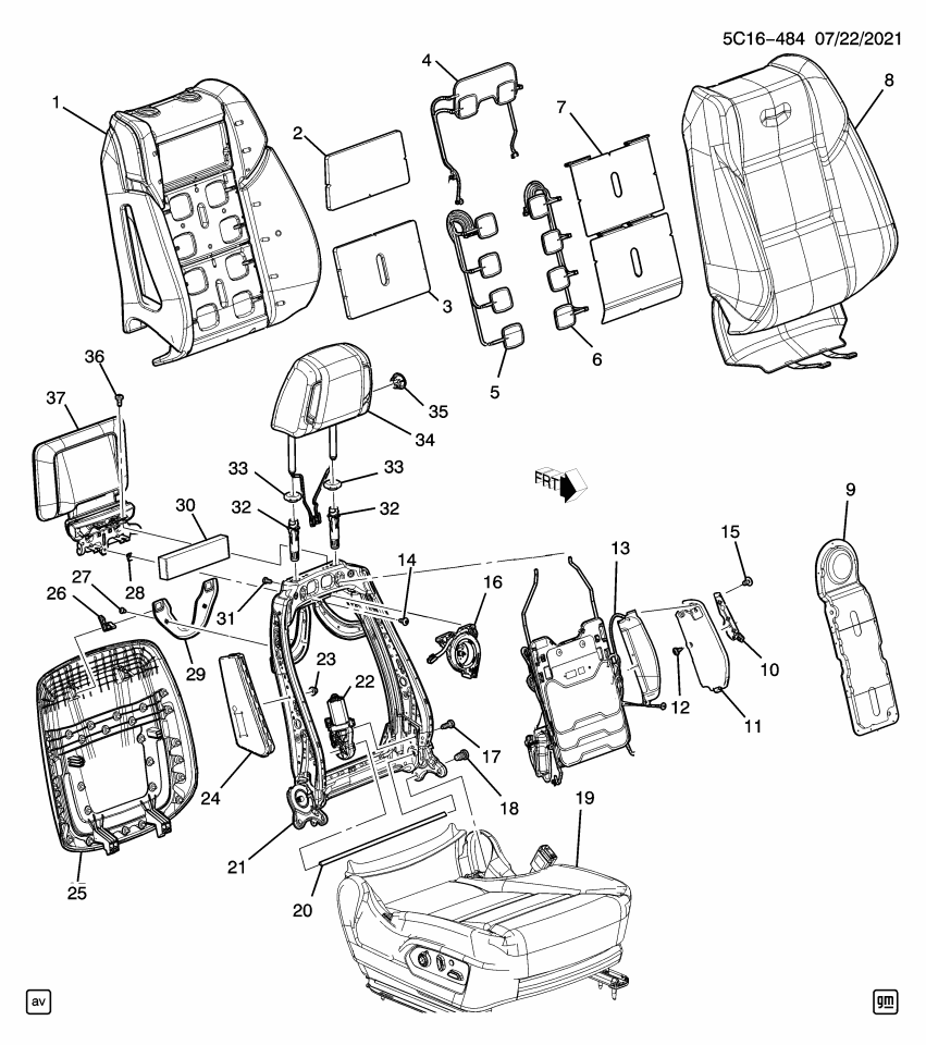 GM 84831203 Reinforcement, Seat Back Cushion