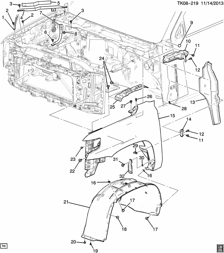 GM 23189799 Protector, Front Fender Panel