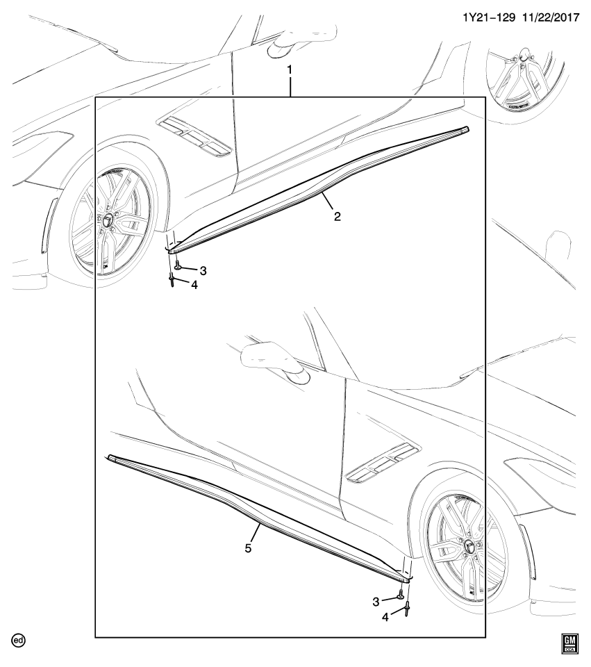 GM 23496416 Molding Package, Rocker Panel