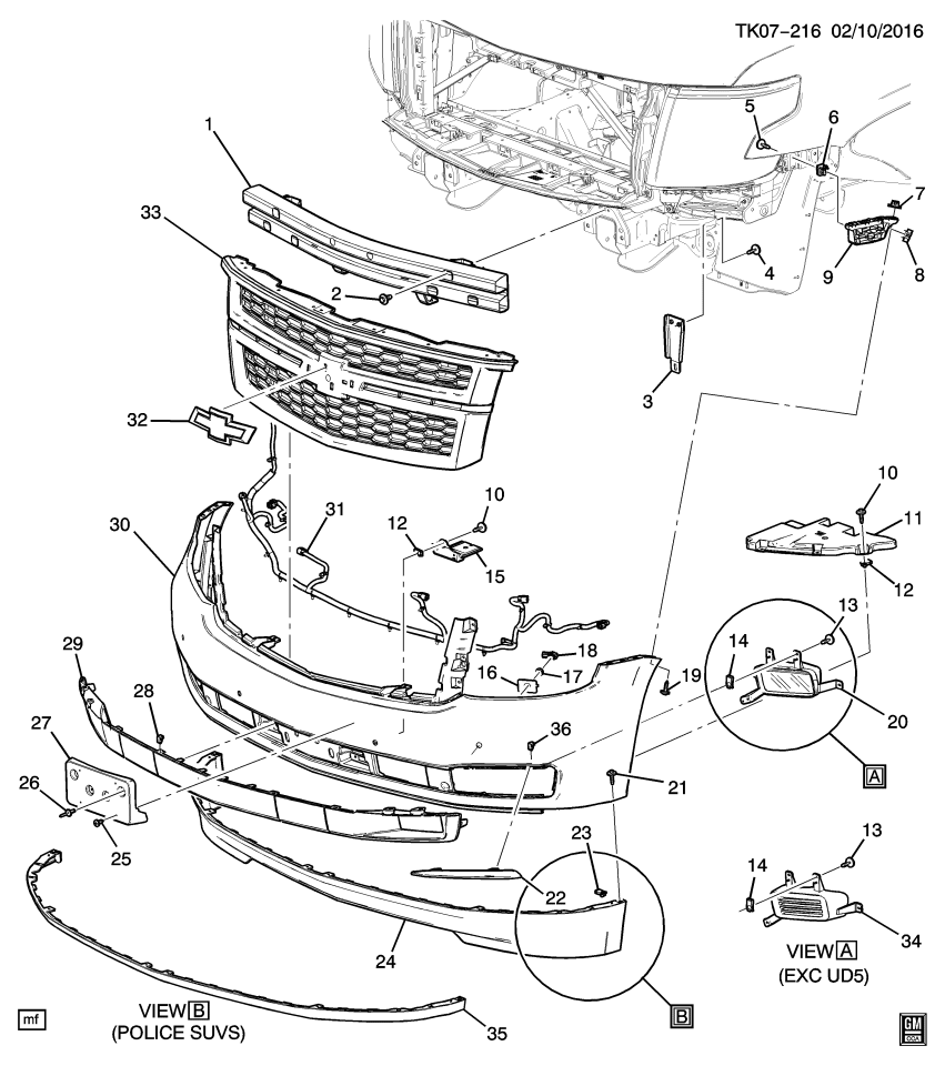 GM 22948150 Attachment Kit, License Plate, Front