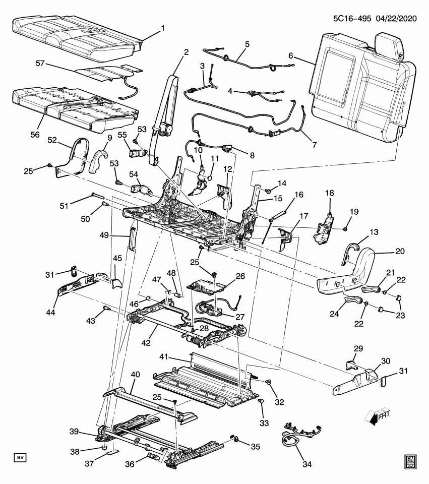 GM 23407879 Retainer, Seat Back Cushion, Jet Black, Passenger Side