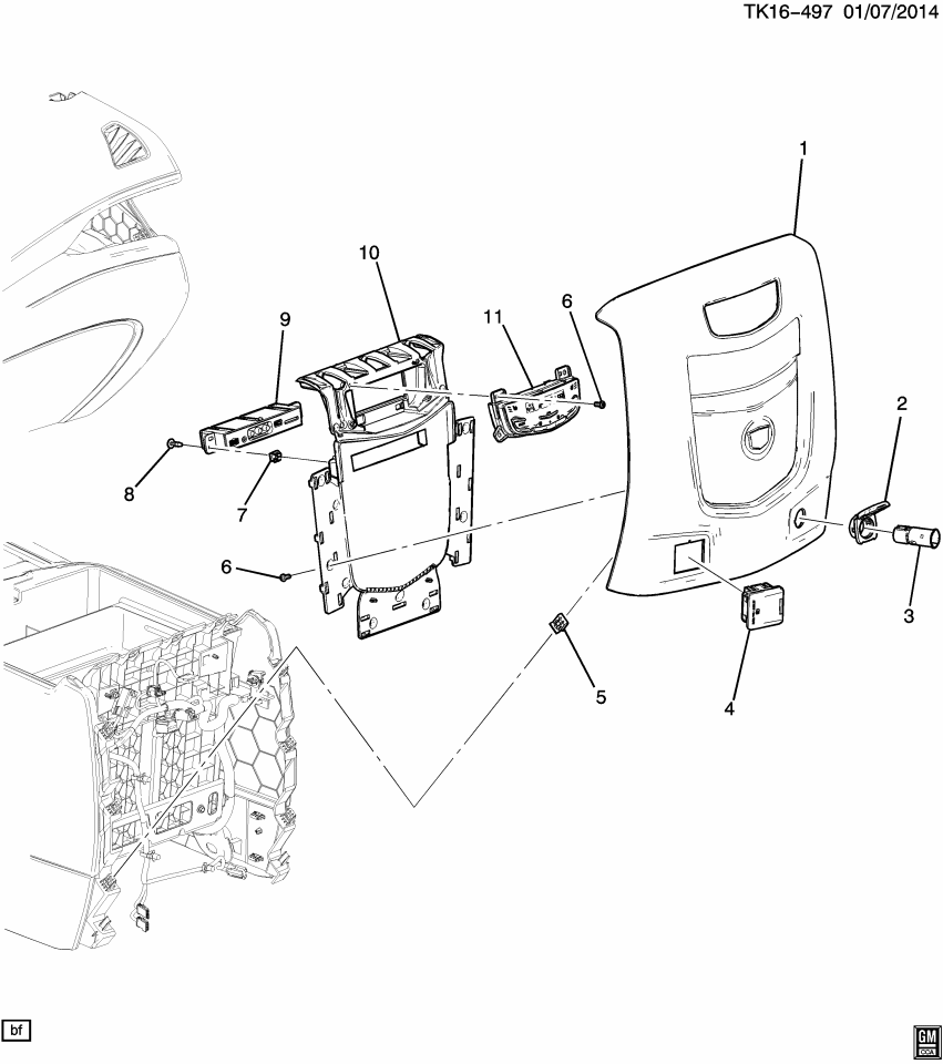 GM 84373582 Panel, Seat Separator Console, Black