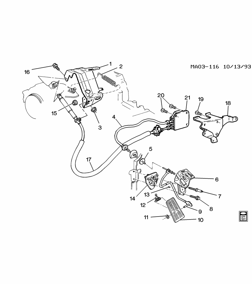 GM 12551606 Spring, Accelerator Return Spring