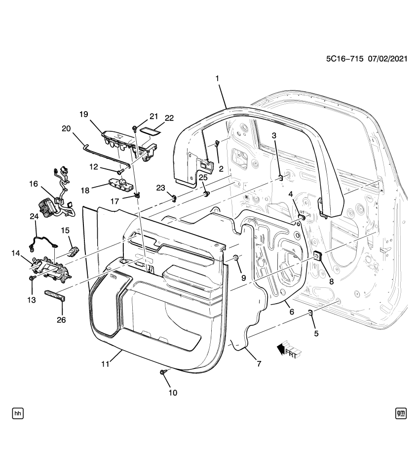GM 85650240 Trim, Door Trim/Access, Front