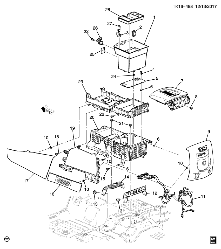 GM 84376329 Console, Seat Separator Console