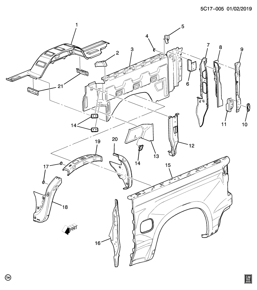 GM 84675331 Panel, Body Load Carrier