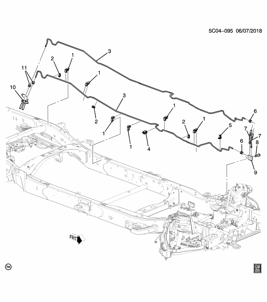 GM 85127060 Pipe, Hydraulic Brake, Front Rear