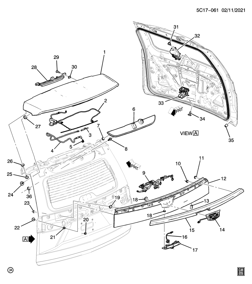 GM 84723595 Applique, End Gate And Rear Door Decoration