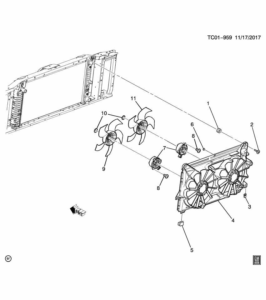 GM 84302503 Shroud, Radiator Fan Shroud