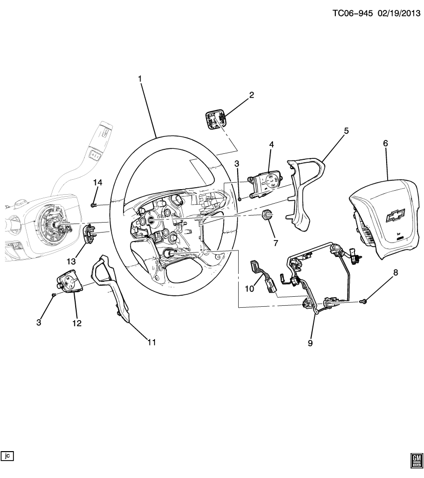 GM 84483799 Wheel, Steering, Black