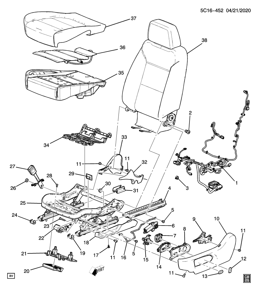 GM 84065002 Cover, Seat Adjuster/Recliner, Front