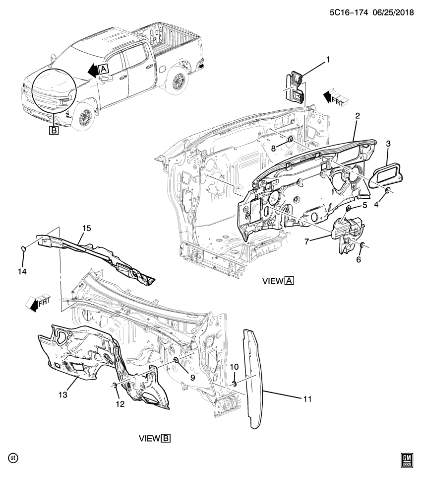 GM 84055042 Insulator, Cowl And Dash Panel, Black, Upper Outer