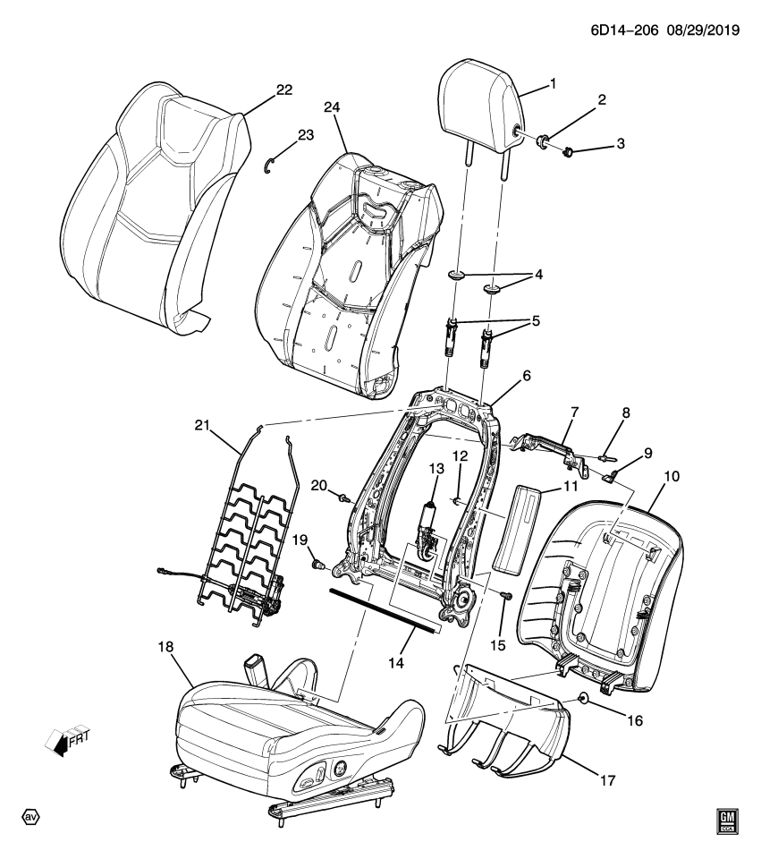GM 84772337 Retainer, Front Seat Back Panel