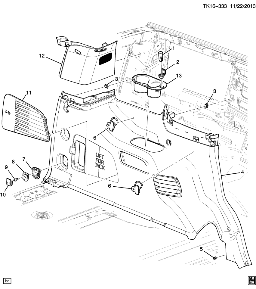 GM 23266704 Holder, Body Interior Trim