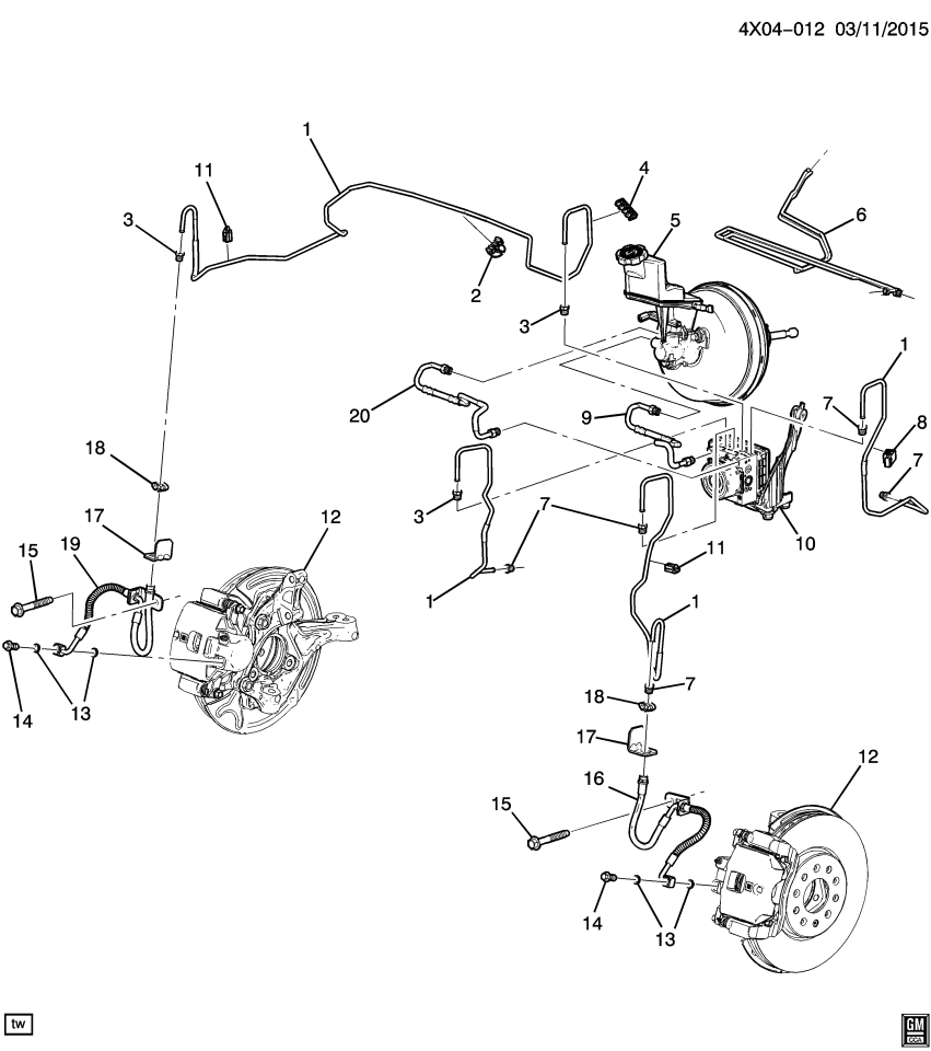 GM 23303645 Pipe, Hydraulic Brake