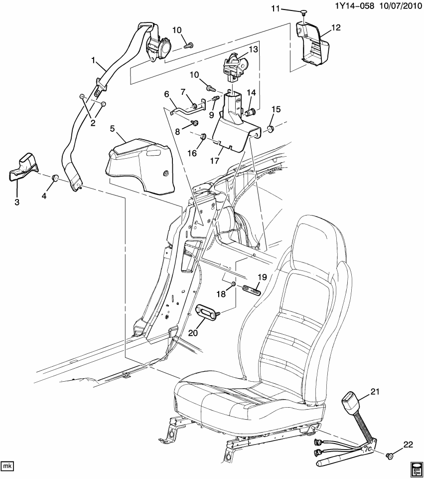 GM 11610168 Stud, Seat Belt