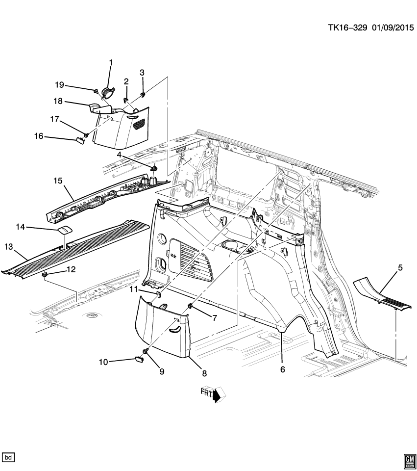 GM 84185589 Cap, Body Interior Trim, Rear Upper