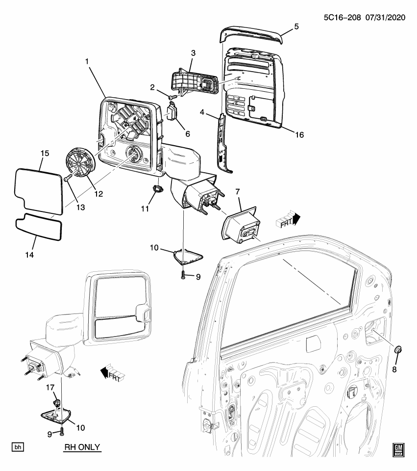 GM 84964502 Mirror, Rear View Mirror - Inside & Outside
