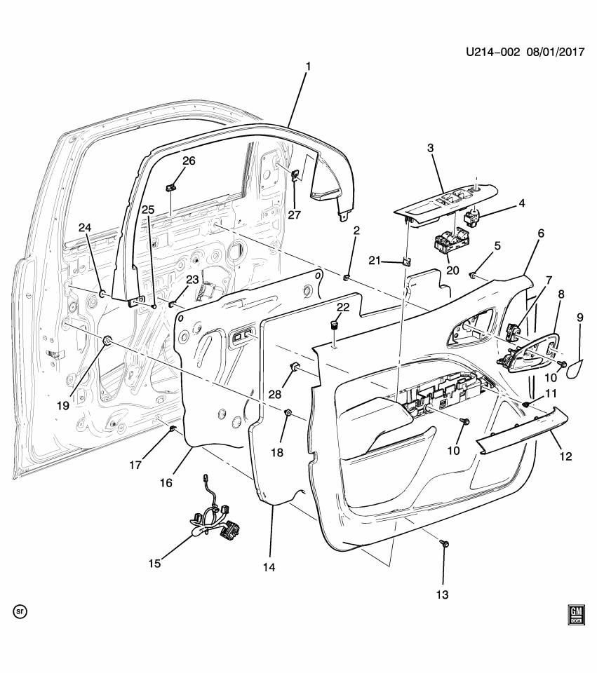 GM 84955992 Harness, Door Window, Front