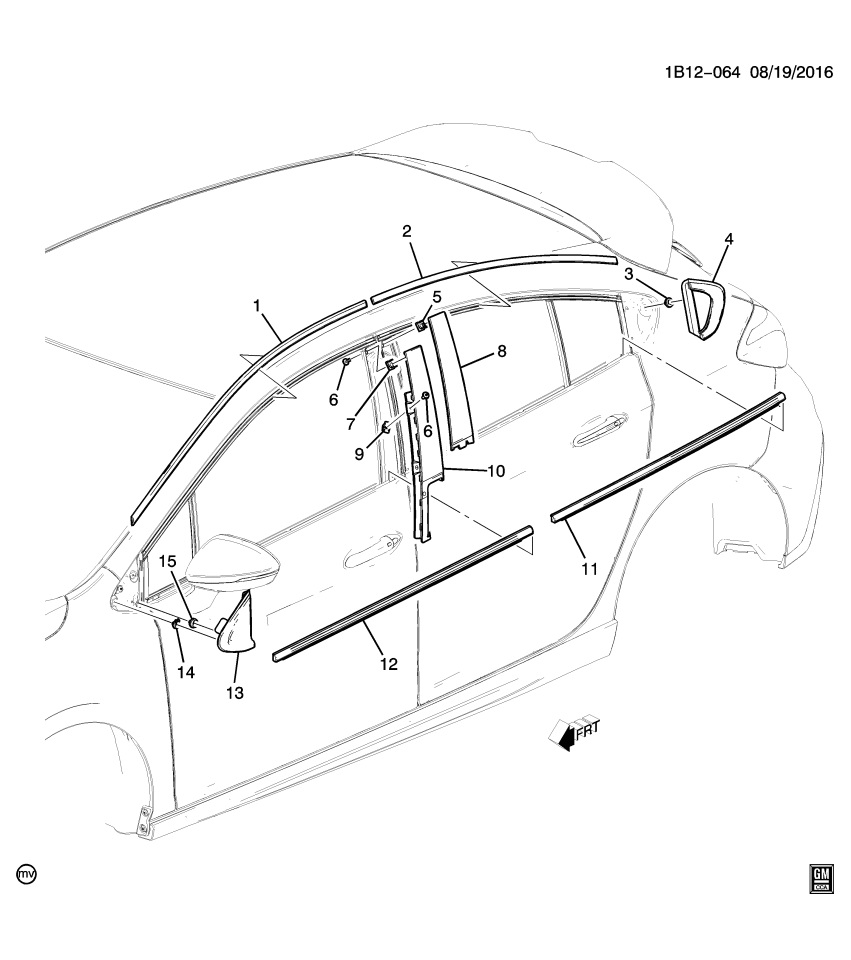 GM 84106813 Molding, Front Fender And Body Ornamentation, Black, Upper