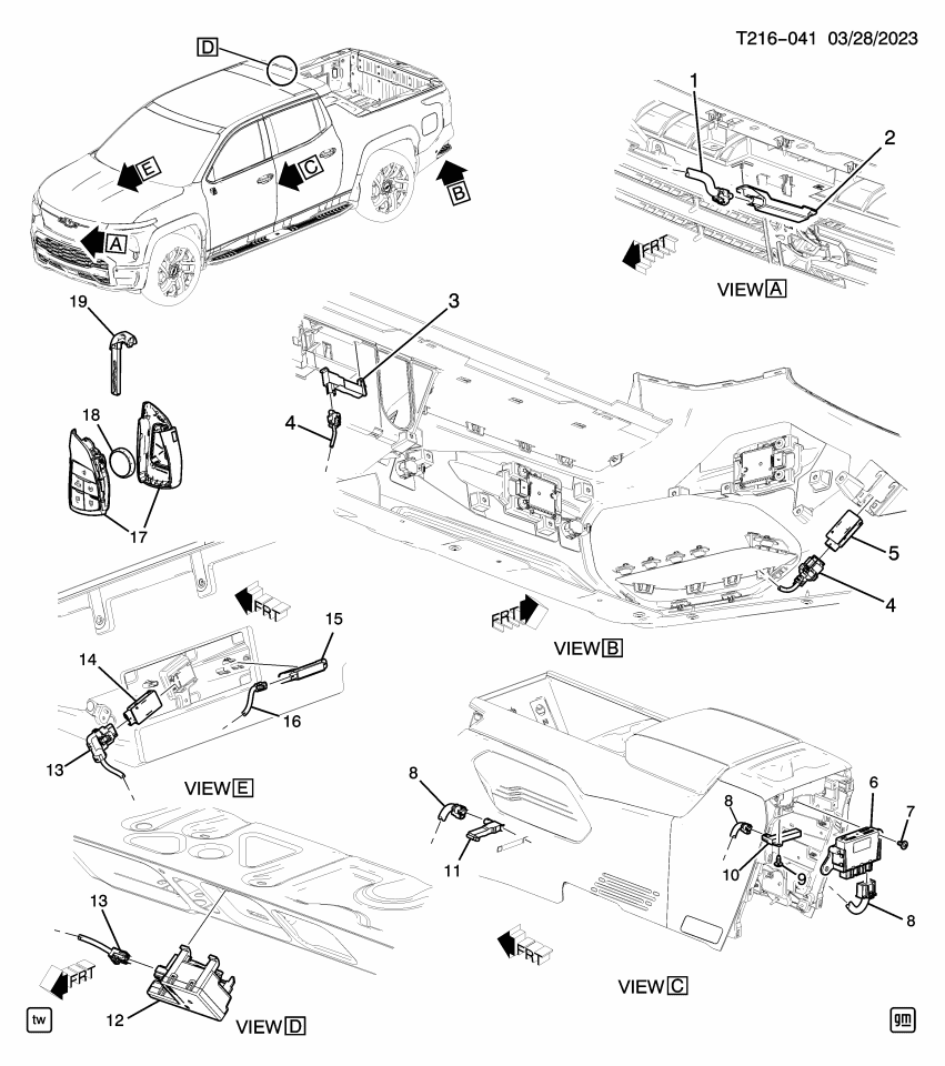 GM 85598260 Transceiver, Door Lock Remote Control Inside