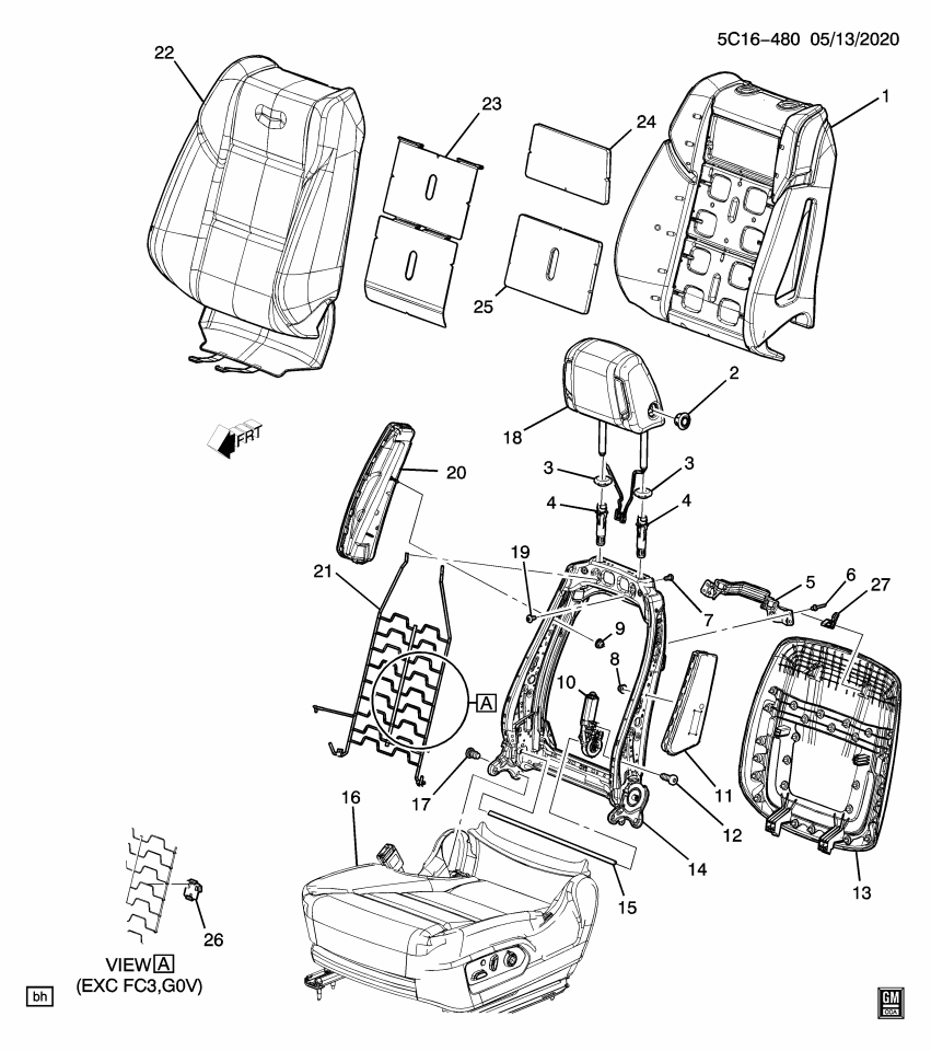 GM 11602511 Bolt, Seat Back Cushion, Front