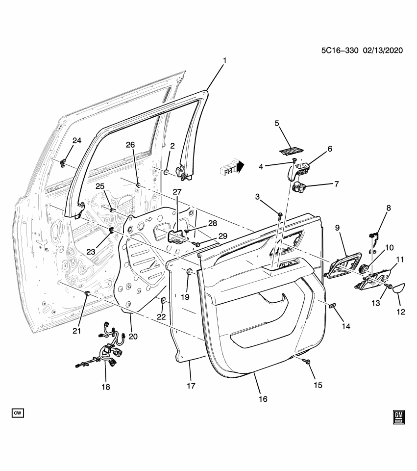 GM 85651143 Trim, Door Trim/Access, Jet Black, Rear