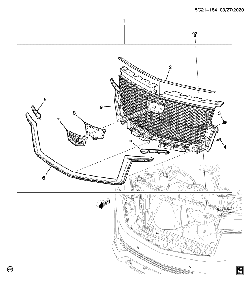 GM 84962394 Grille Package, Radiator Grille, Silver