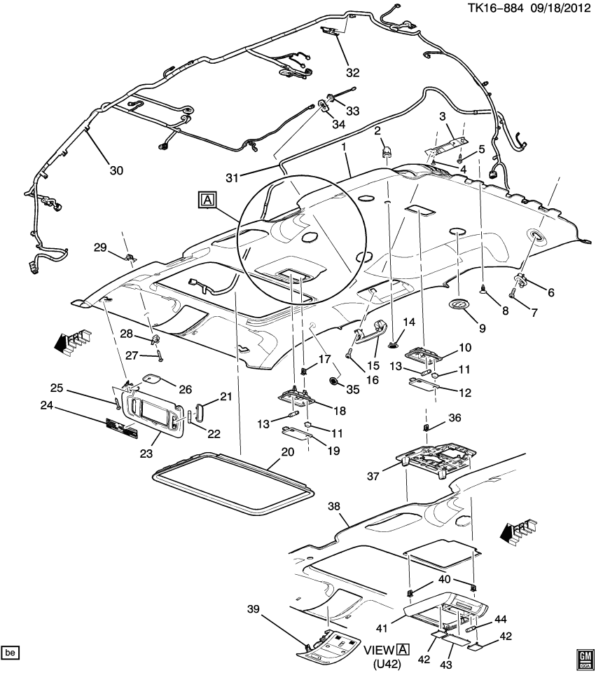 GM 20869942 Console, Roof Console