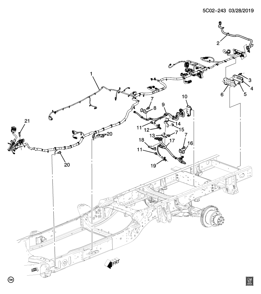 GM 84497117 Bracket, Chassis/Engine Wiring Harness, Rear
